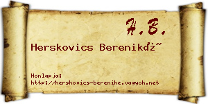 Herskovics Bereniké névjegykártya